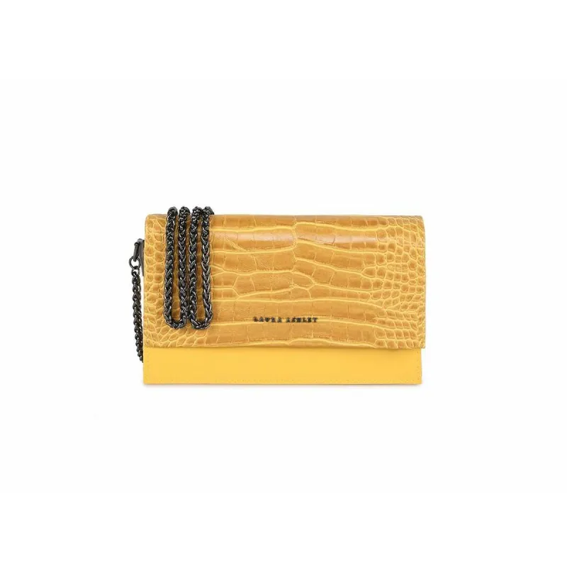 Sieviešu Rokassoma Laura Ashley DUDLEY-CROCO-YELLOW Dzeltens 22 x 12 x 5 cm